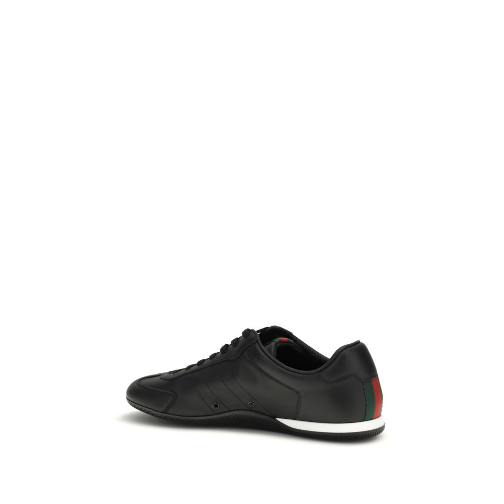 Gucci Black Leather Low-Top Sneakers