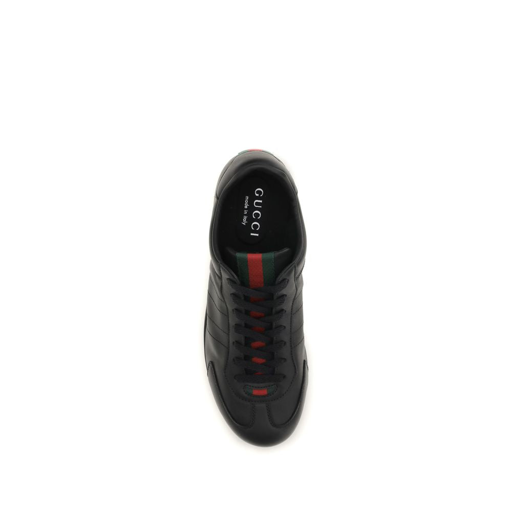 Gucci Black Leather Low-Top Sneakers