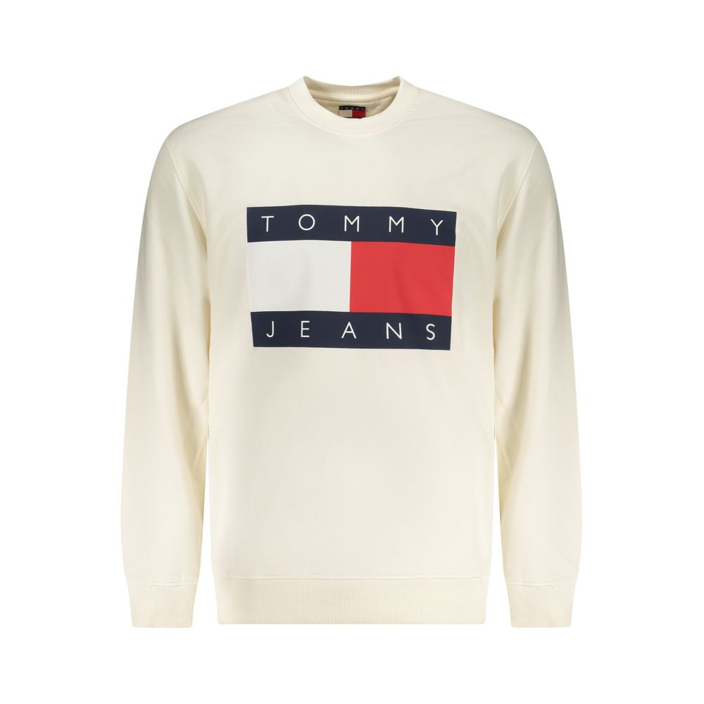 Tommy Hilfiger White Cotton Logo Print Sweatshirt