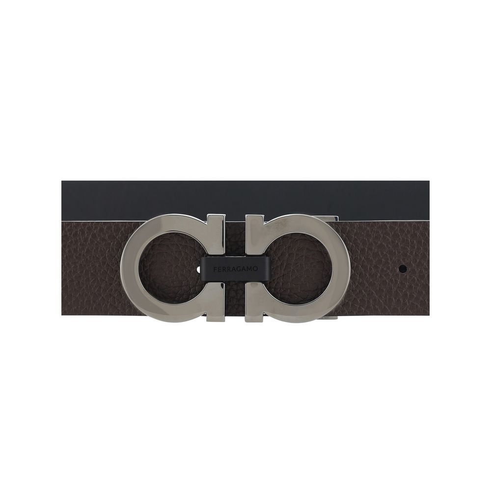 Ferragamo Black Calf Leather Regular Belt
