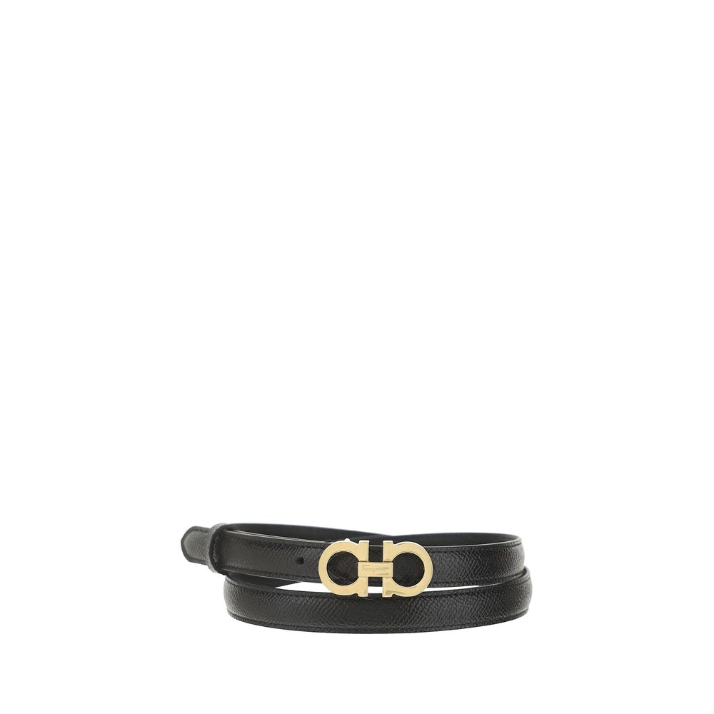 Ferragamo Brown Calf Leather Thin Belt