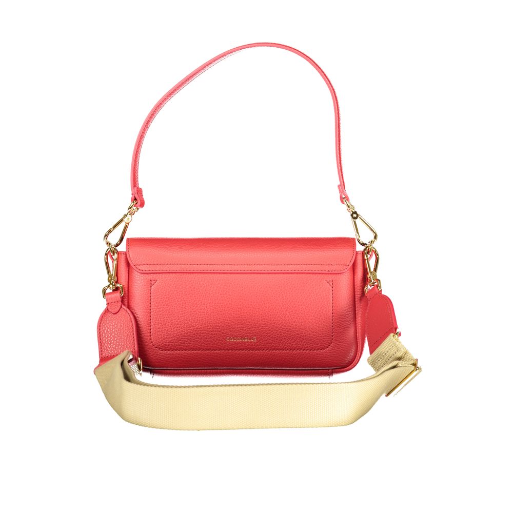 Coccinelle Red Leather Lock Bag