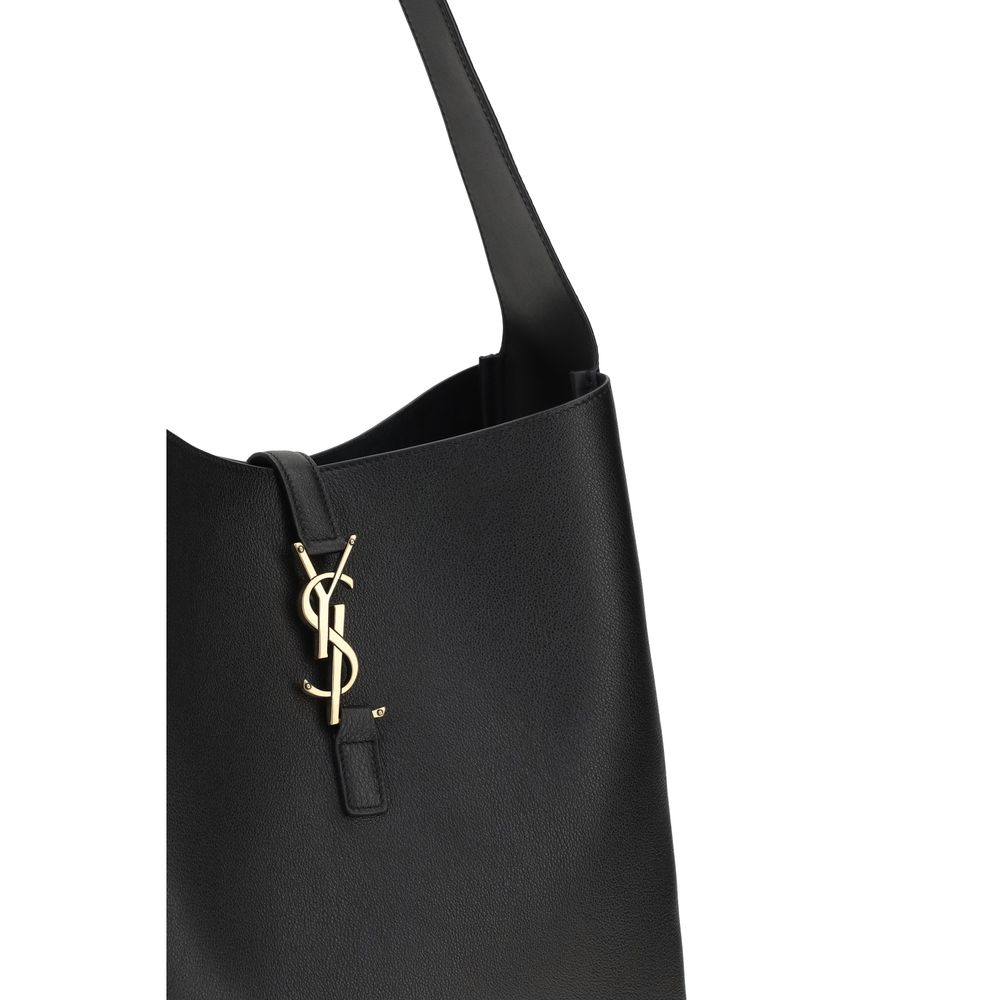 Saint Laurent Le 5 a 7 Black Leather Shoulder Bag