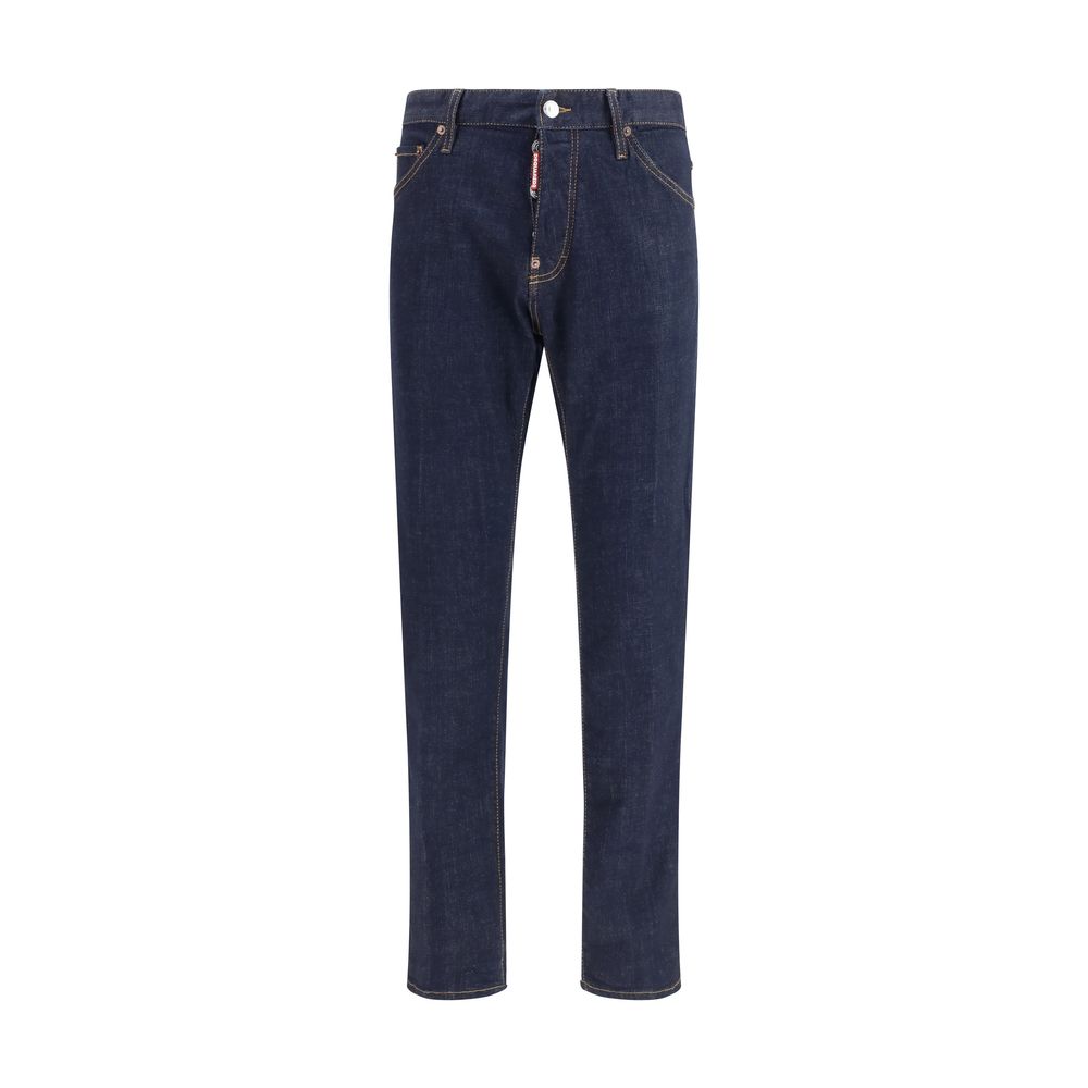 Dsquared2 Blue Cotton Straight-Leg Jeans