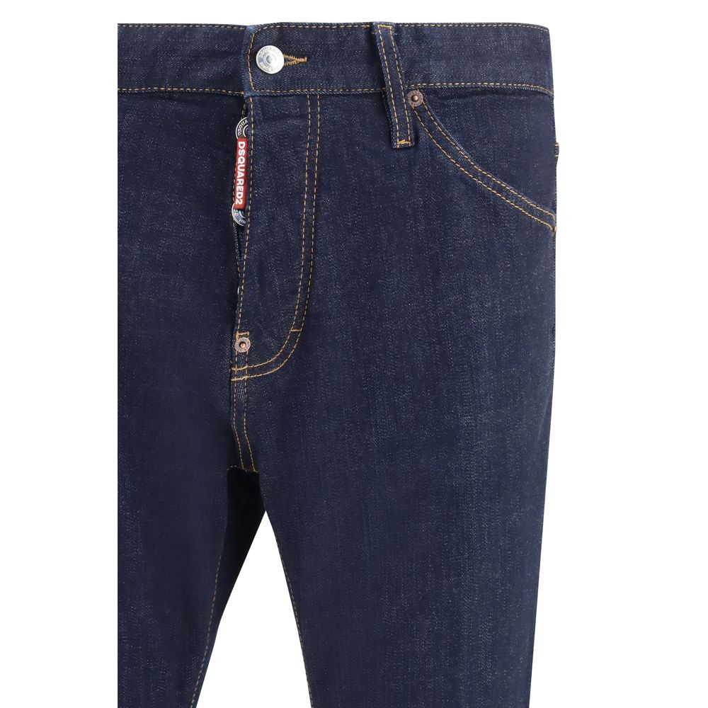 Dsquared2 Blue Cotton Straight-Leg Jeans