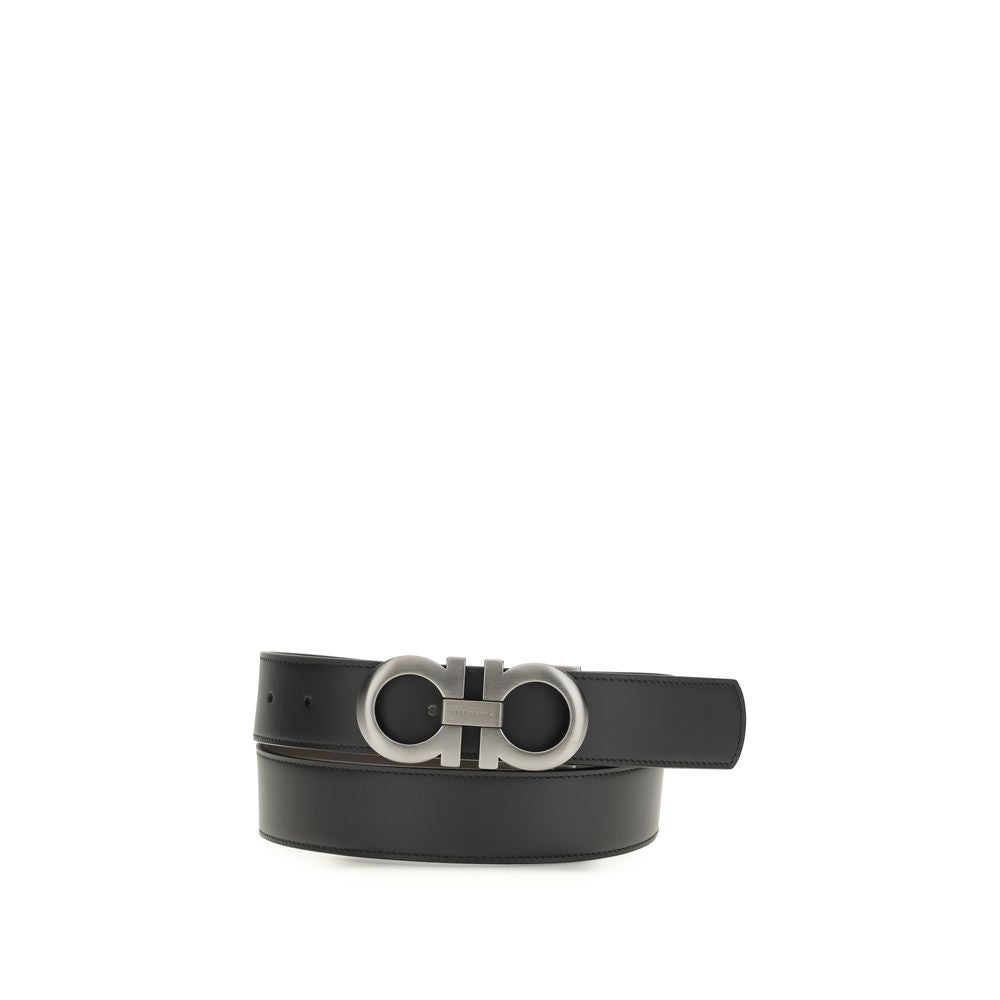 Ferragamo Black Calf Leather Belt