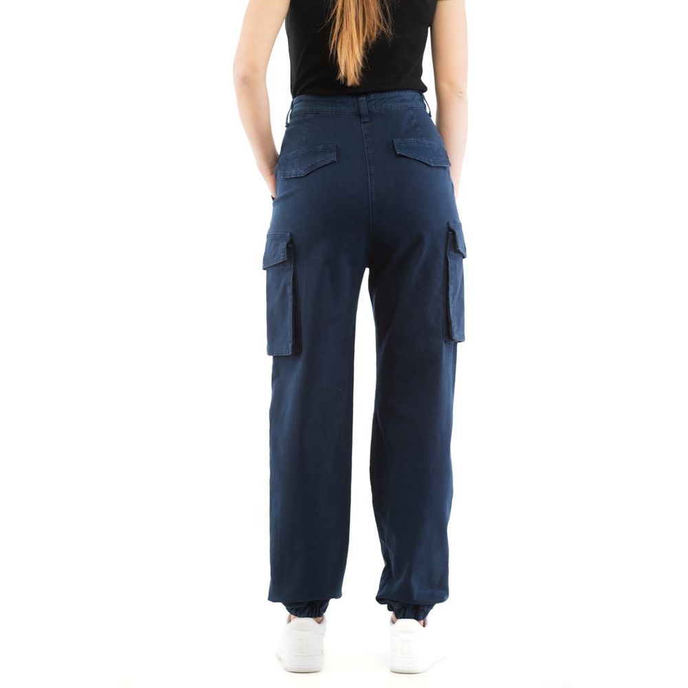 Moschino Blue Cotton Cargo Trousers