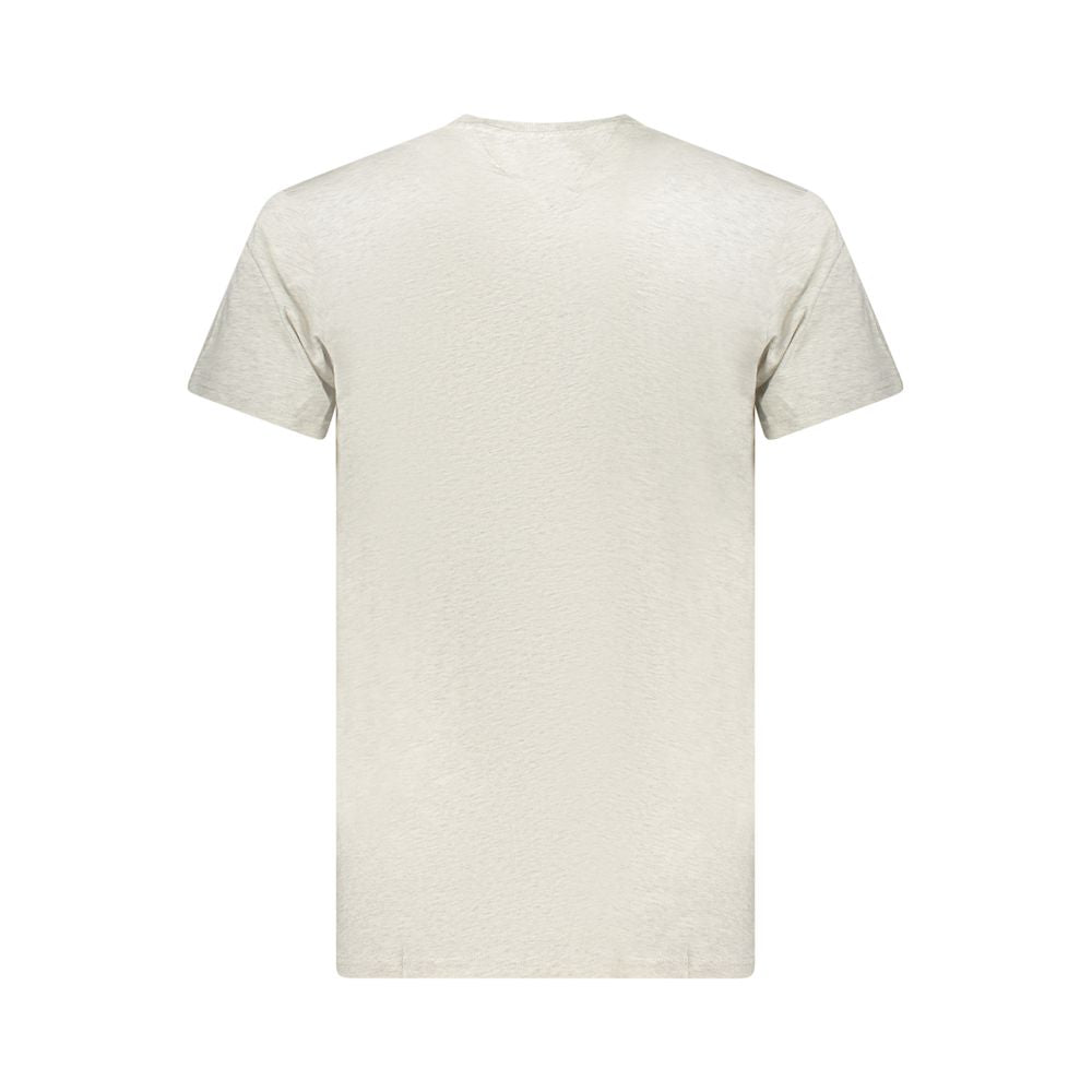 Tommy Hilfiger Grey Printed Cotton T-Shirt