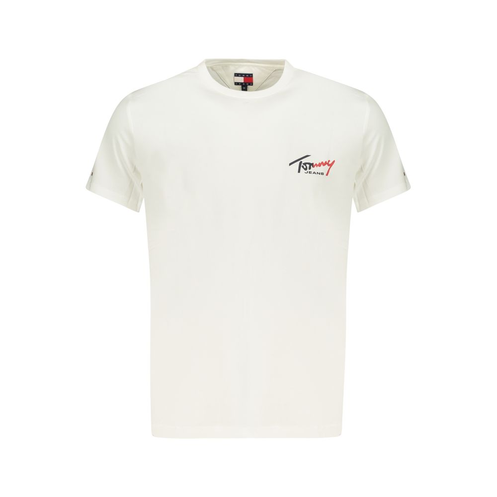 Tommy Hilfiger White Cotton Slim-Fit Crew Neck T-Shirt