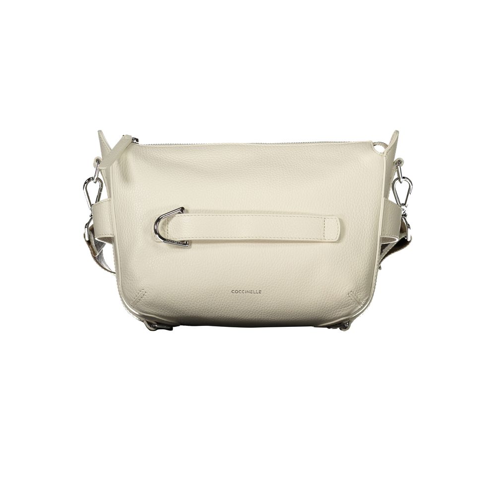 Coccinelle Gretel Ribbon Leather Handbag in White