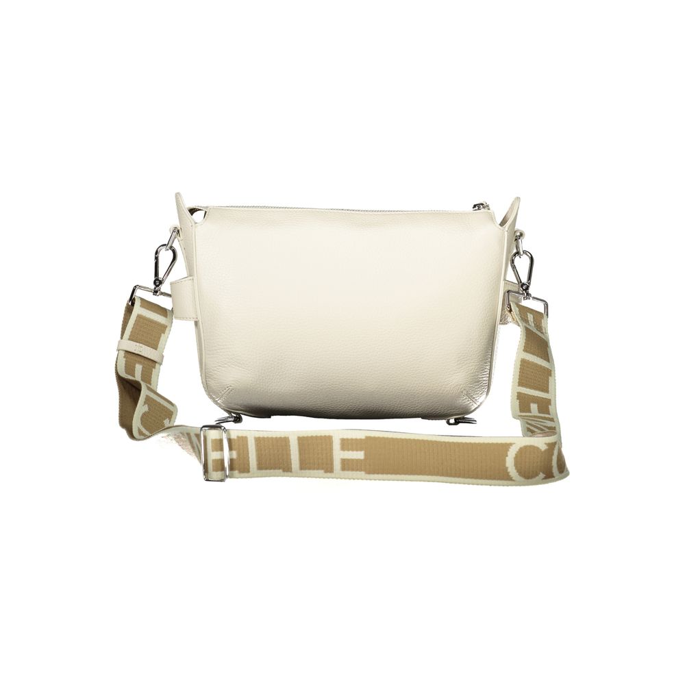 Coccinelle Gretel Ribbon Leather Handbag in White