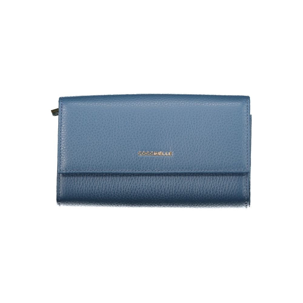 Coccinelle Blue Leather Metallic Soft Wallet