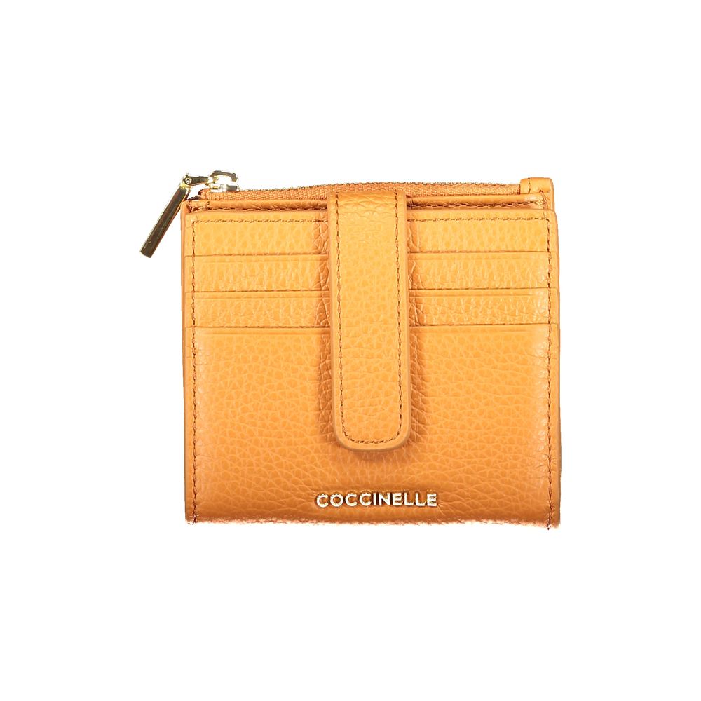Coccinelle Orange Metallic Leather Wallet