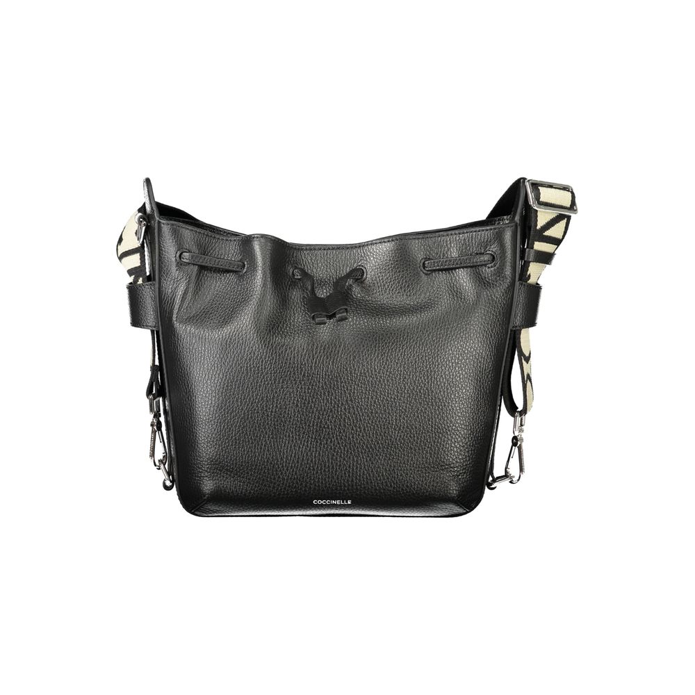 Coccinelle Black Leather Gretel Ribbon Bag