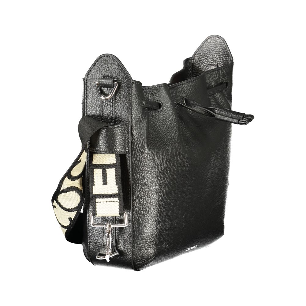 Coccinelle Black Leather Gretel Ribbon Bag