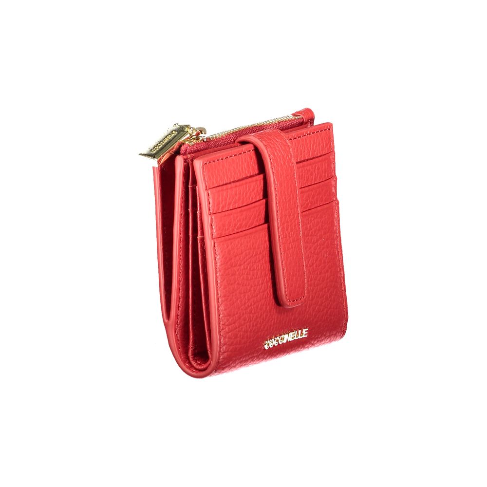 Coccinelle Red Metallic Leather Wallet