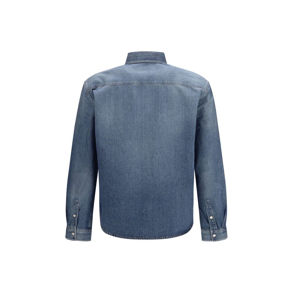 Saint Laurent Blue Denim Snap-Button Shirt