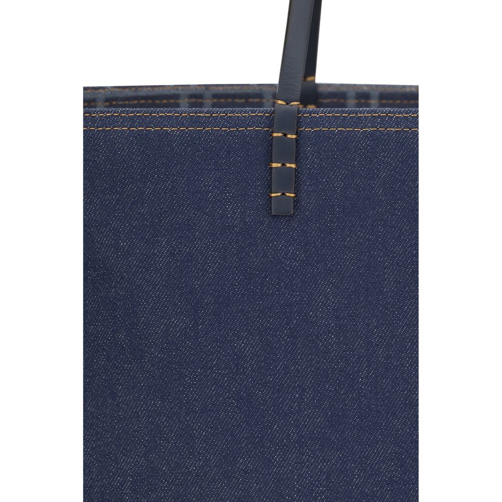 Fendi Blue Cotton Reversible Denim Tote Bag