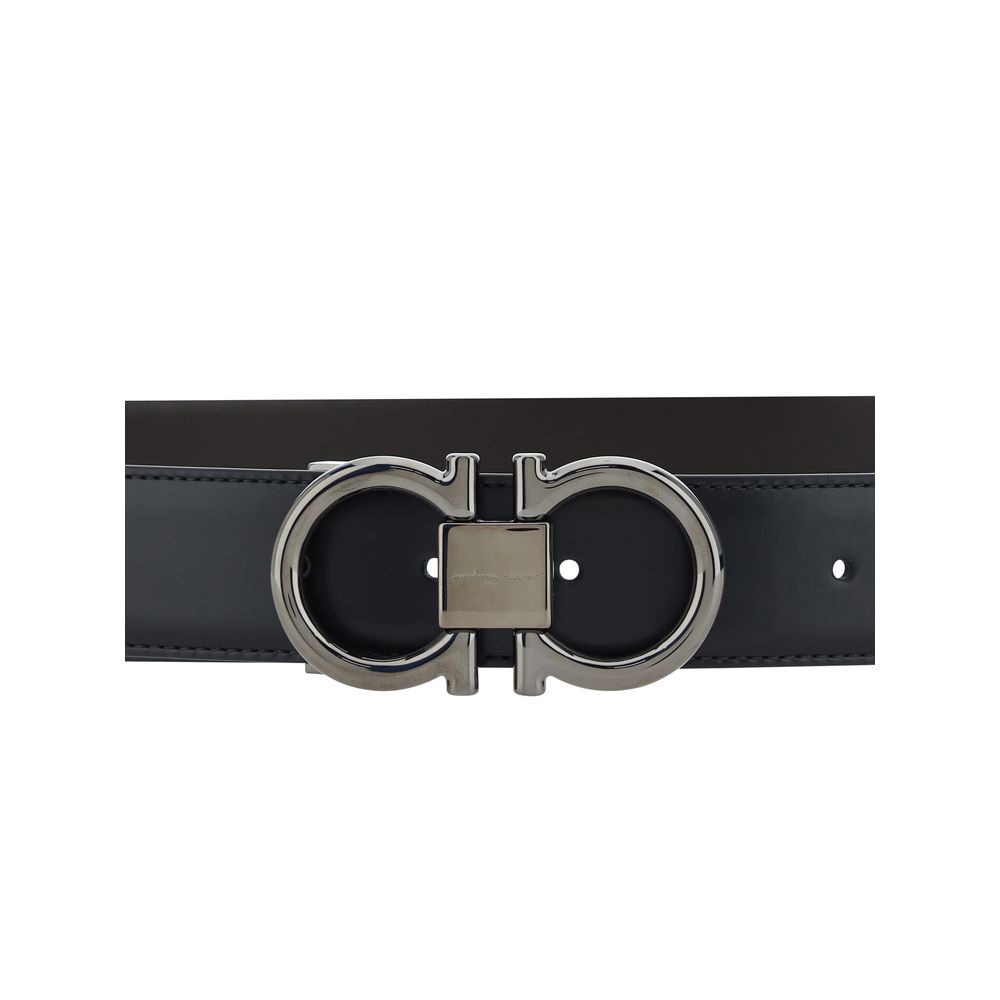 Ferragamo Black Calf Leather Regular Belt