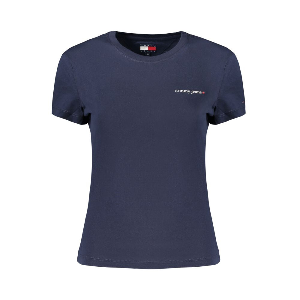 Tommy Hilfiger Blue Embroidered Cotton T-Shirt