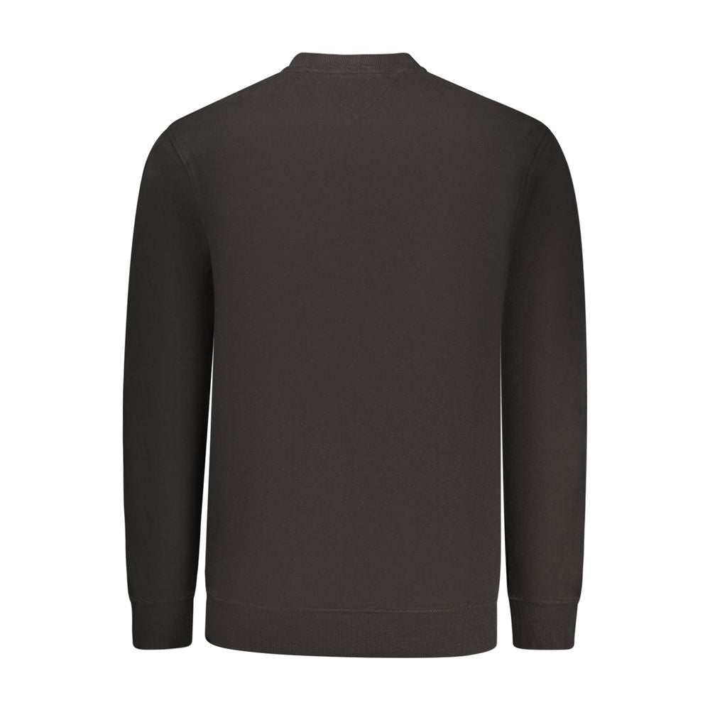 Tommy Hilfiger Black Cotton Logo Crew Neck Sweatshirt