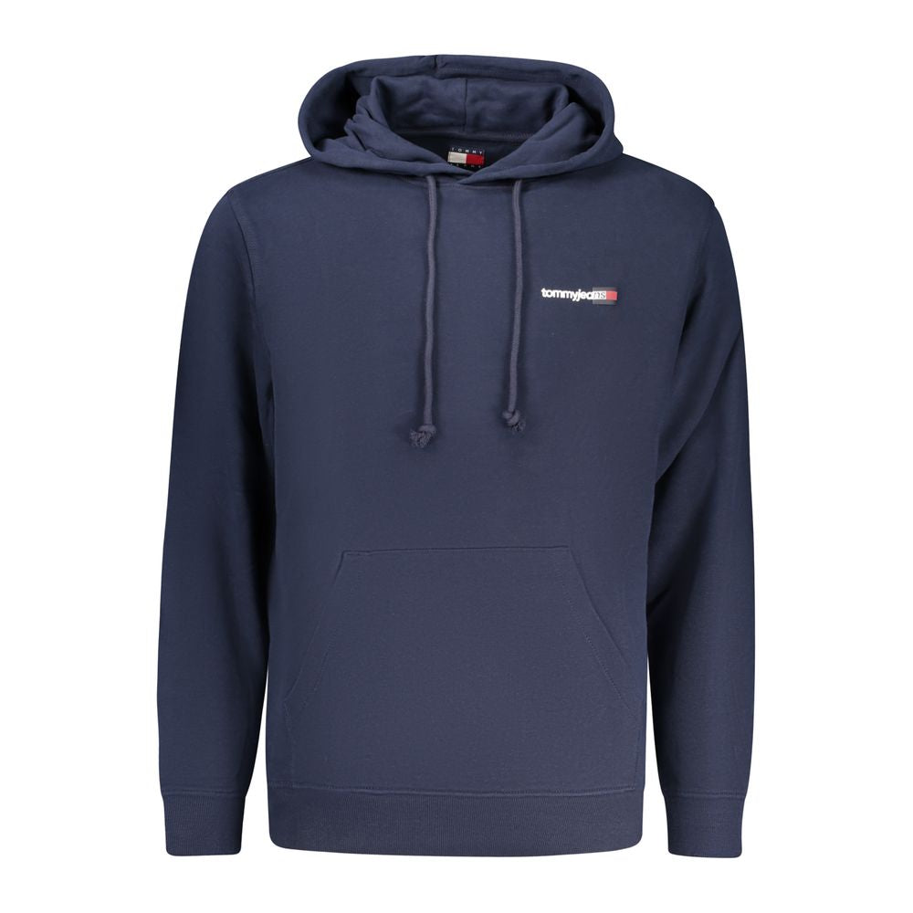 Tommy Hilfiger Logo Hooded Blue Cotton Sweatshirt