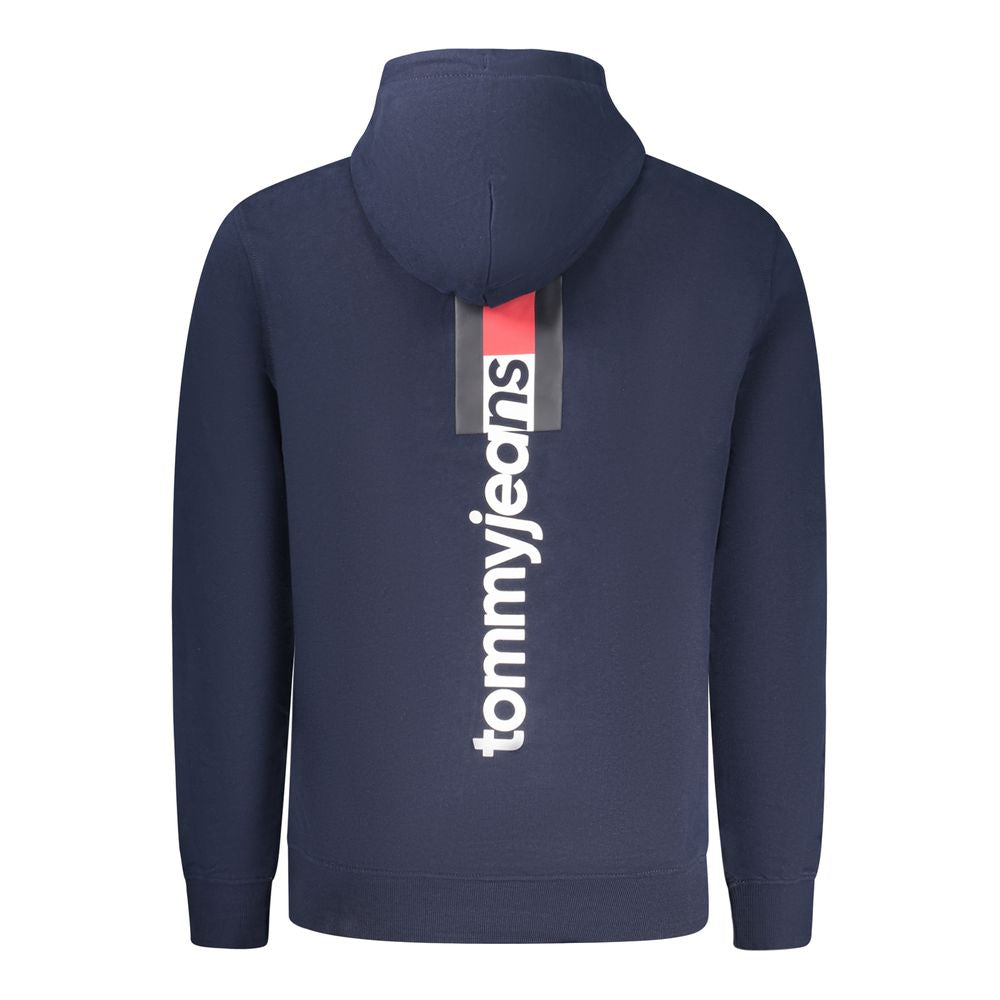 Tommy Hilfiger Logo Hooded Blue Cotton Sweatshirt