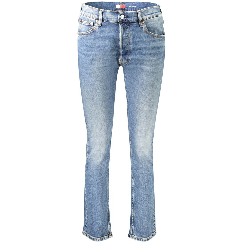Tommy Hilfiger Blue Cotton Slim Mid-Rise Jeans