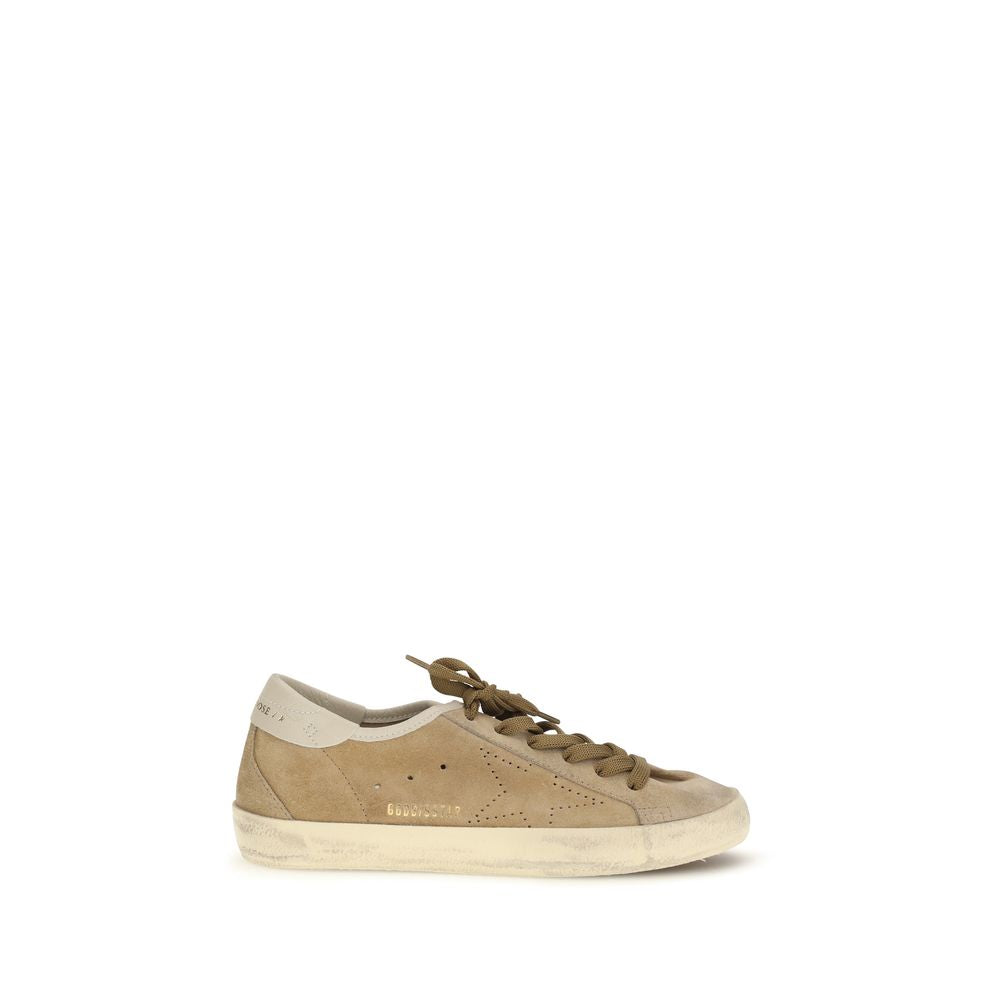Golden Goose Beige Leather Low-Top Sneakers