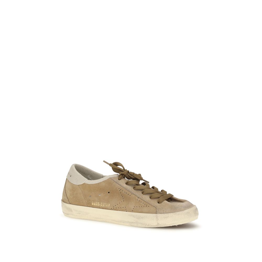 Golden Goose Beige Leather Low-Top Sneakers