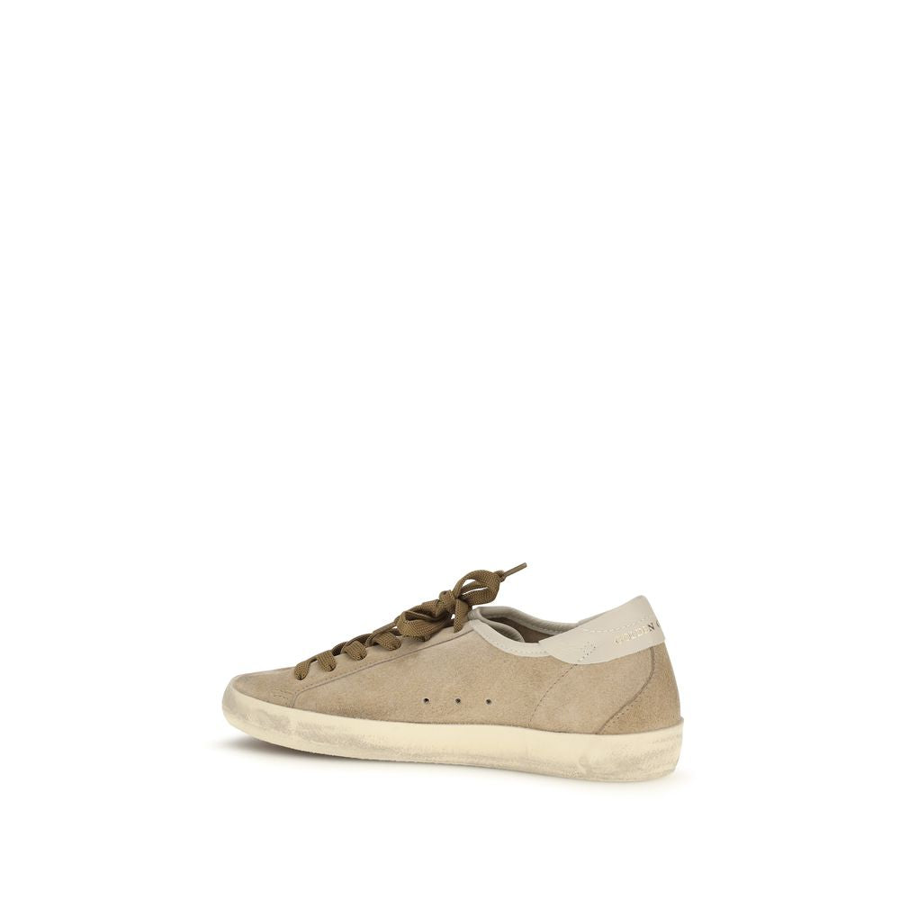 Golden Goose Beige Leather Low-Top Sneakers