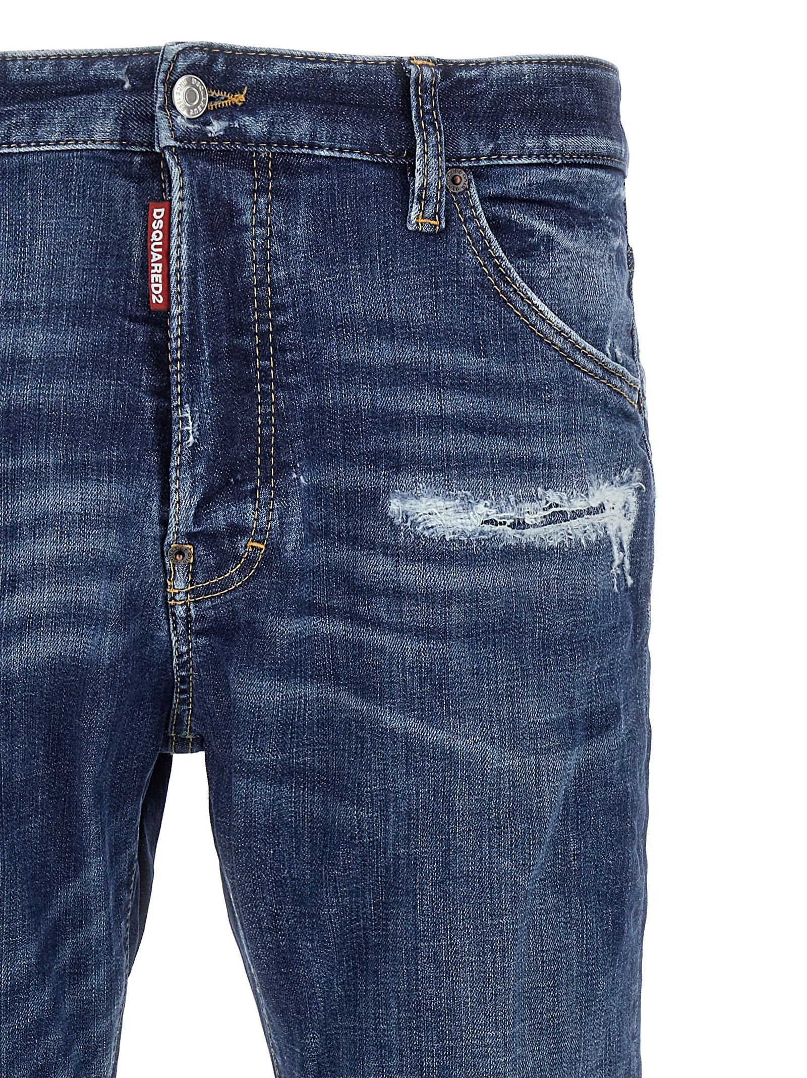 Dsquared2 Blue Cotton Slim Fit Jeans