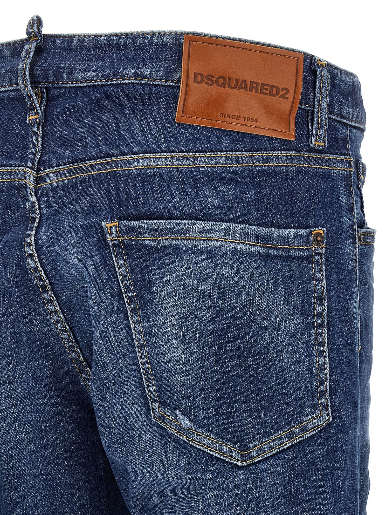 Dsquared2 Blue Cotton Slim Fit Jeans