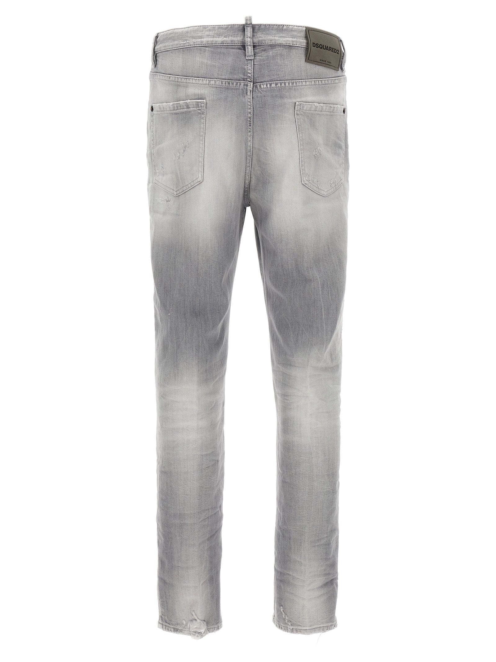 Dsquared2 Gray Cotton Straight-Leg Jeans