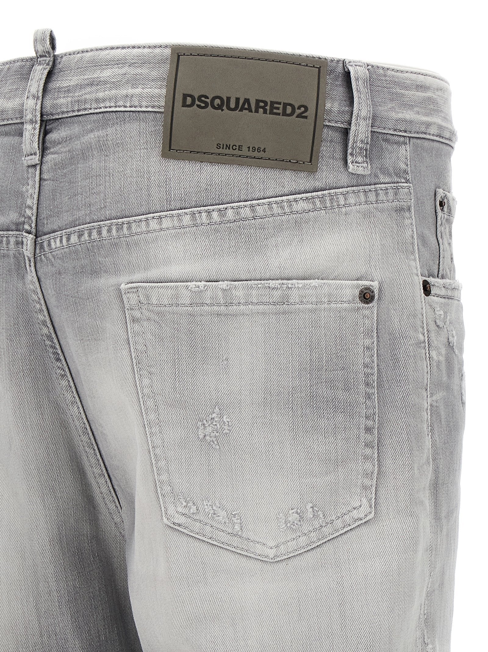Dsquared2 Gray Cotton Straight-Leg Jeans