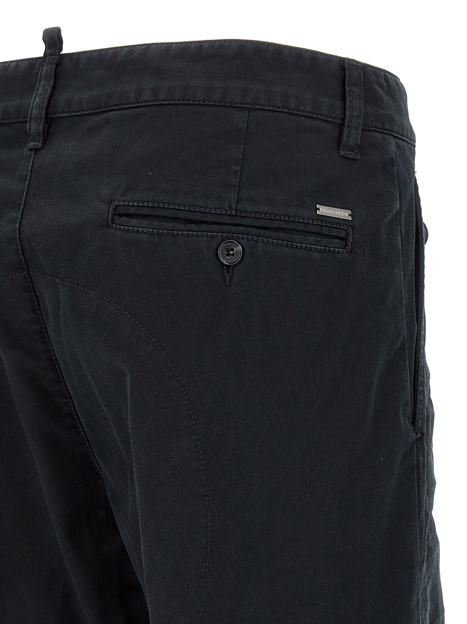Dsquared2 Black Cotton Chino Trousers