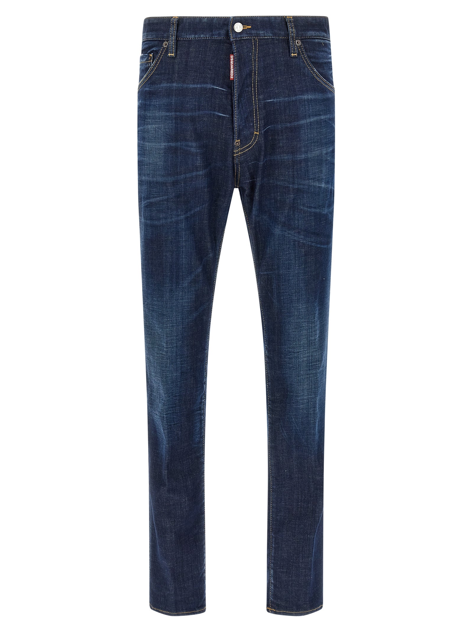 Dsquared2 Blue Cotton Straight-Leg Jeans