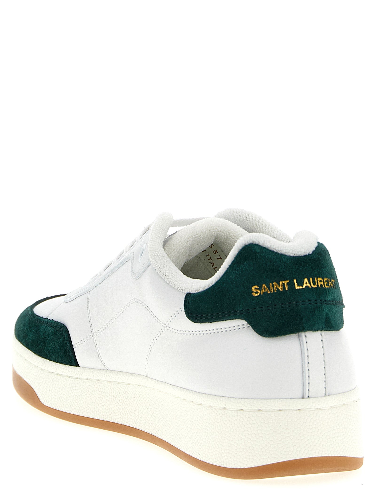 Saint Laurent Green Bicolor Calfskin Sneakers