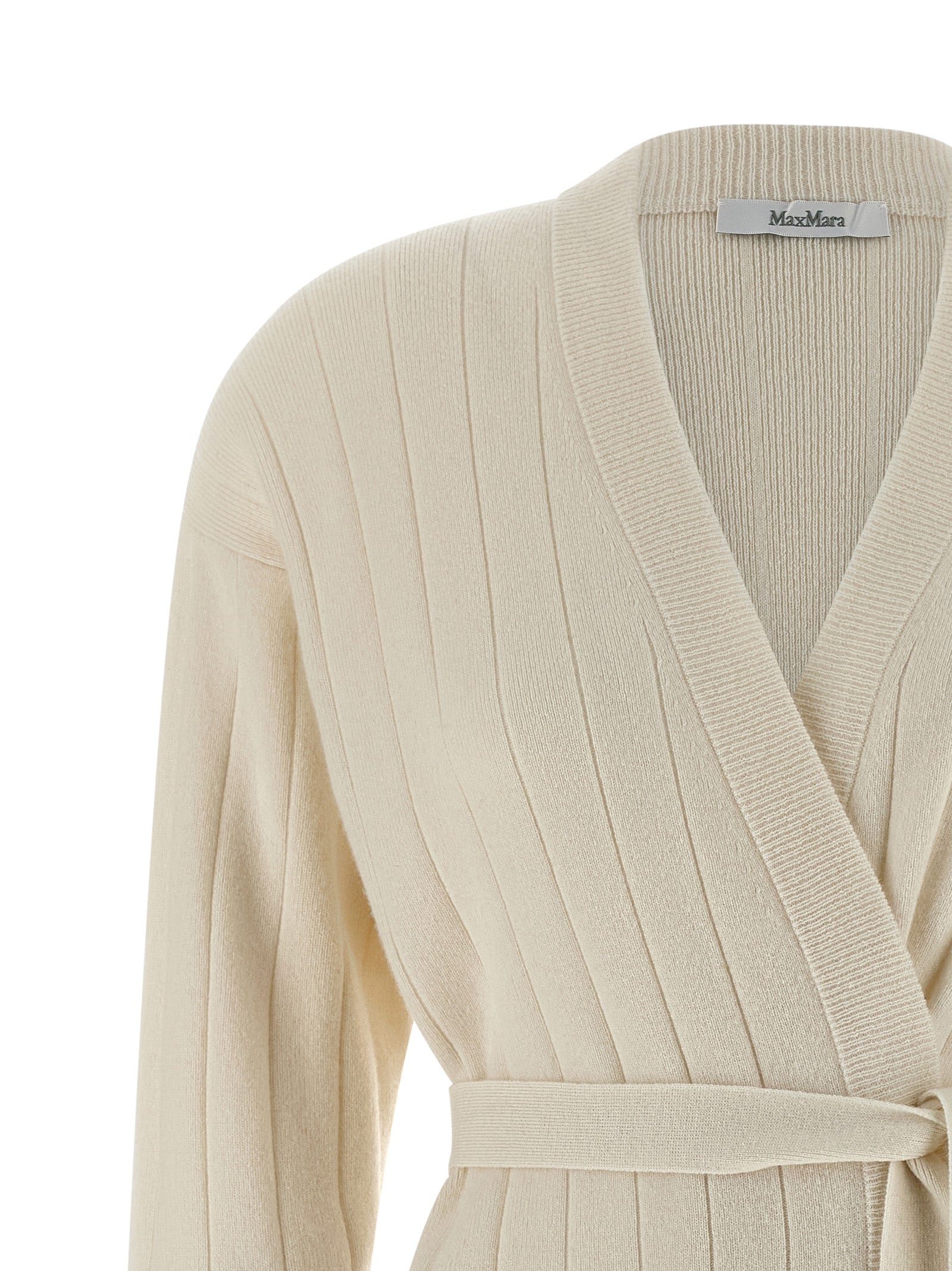 Max Mara White Cashmere Robe Cardigan
