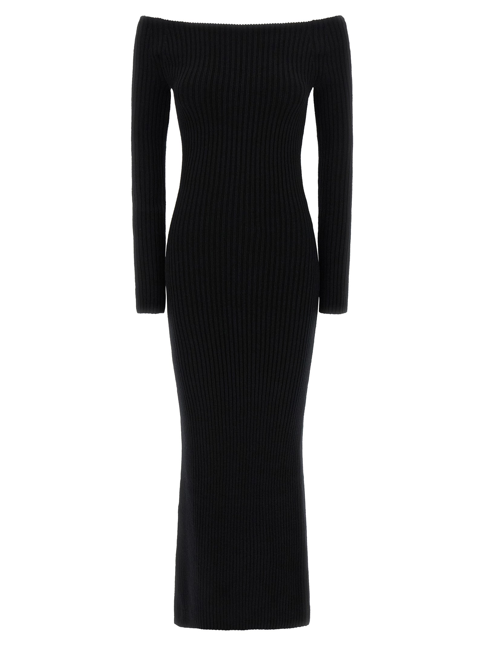 Black Wool Long Dress