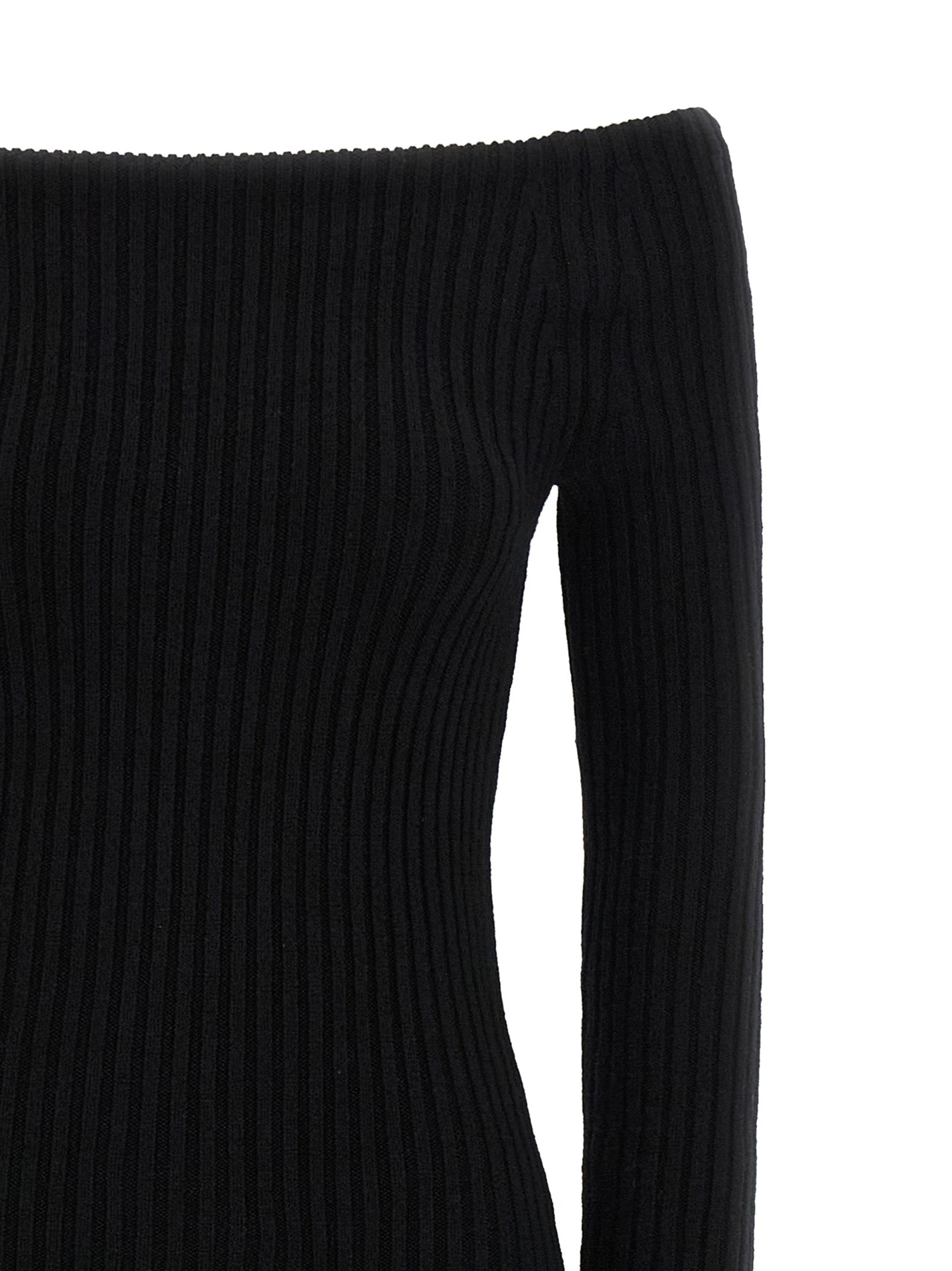 Black Wool Long Dress