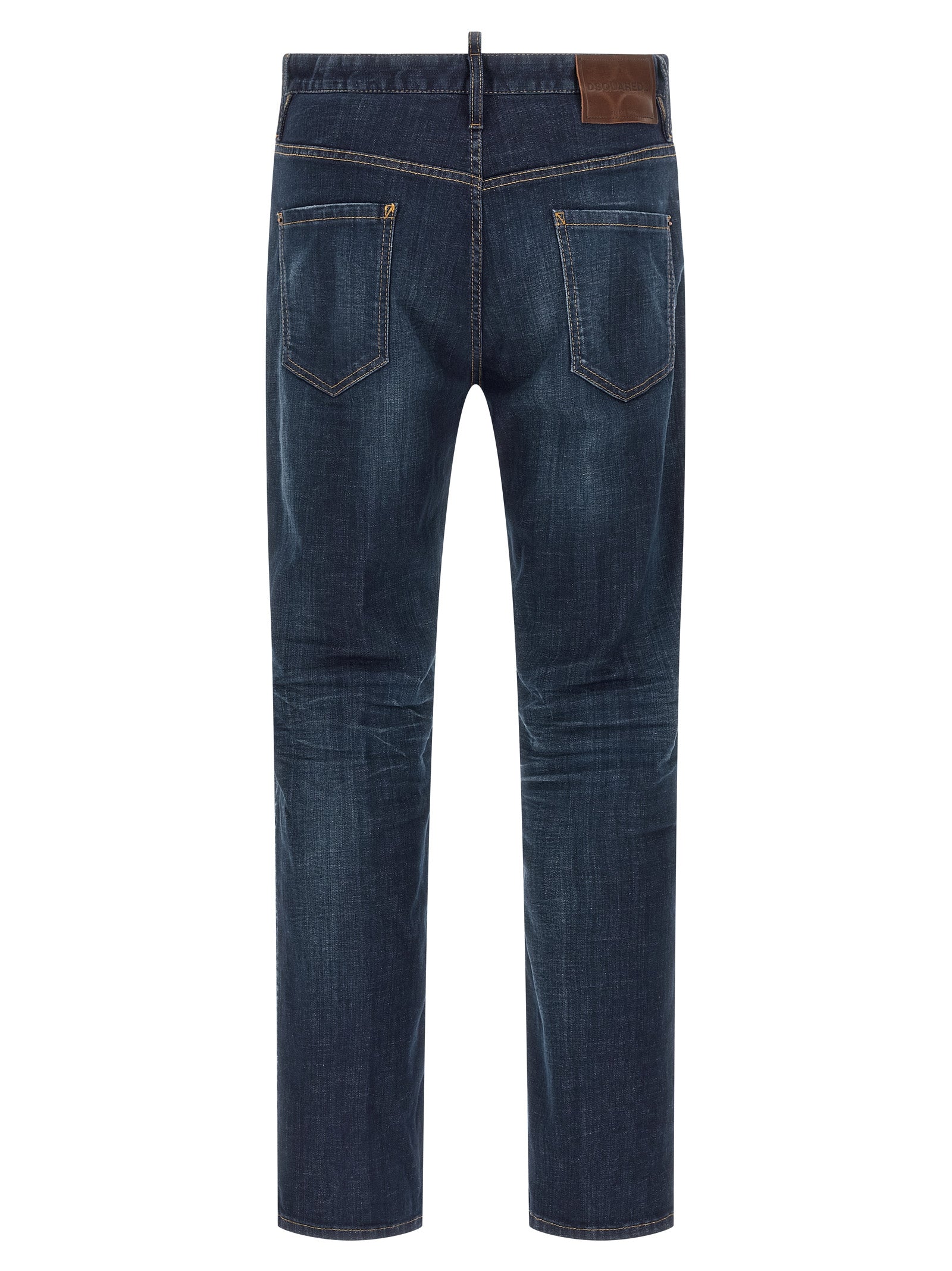 Dsquared2 Blue Cotton Straight-Leg Jeans