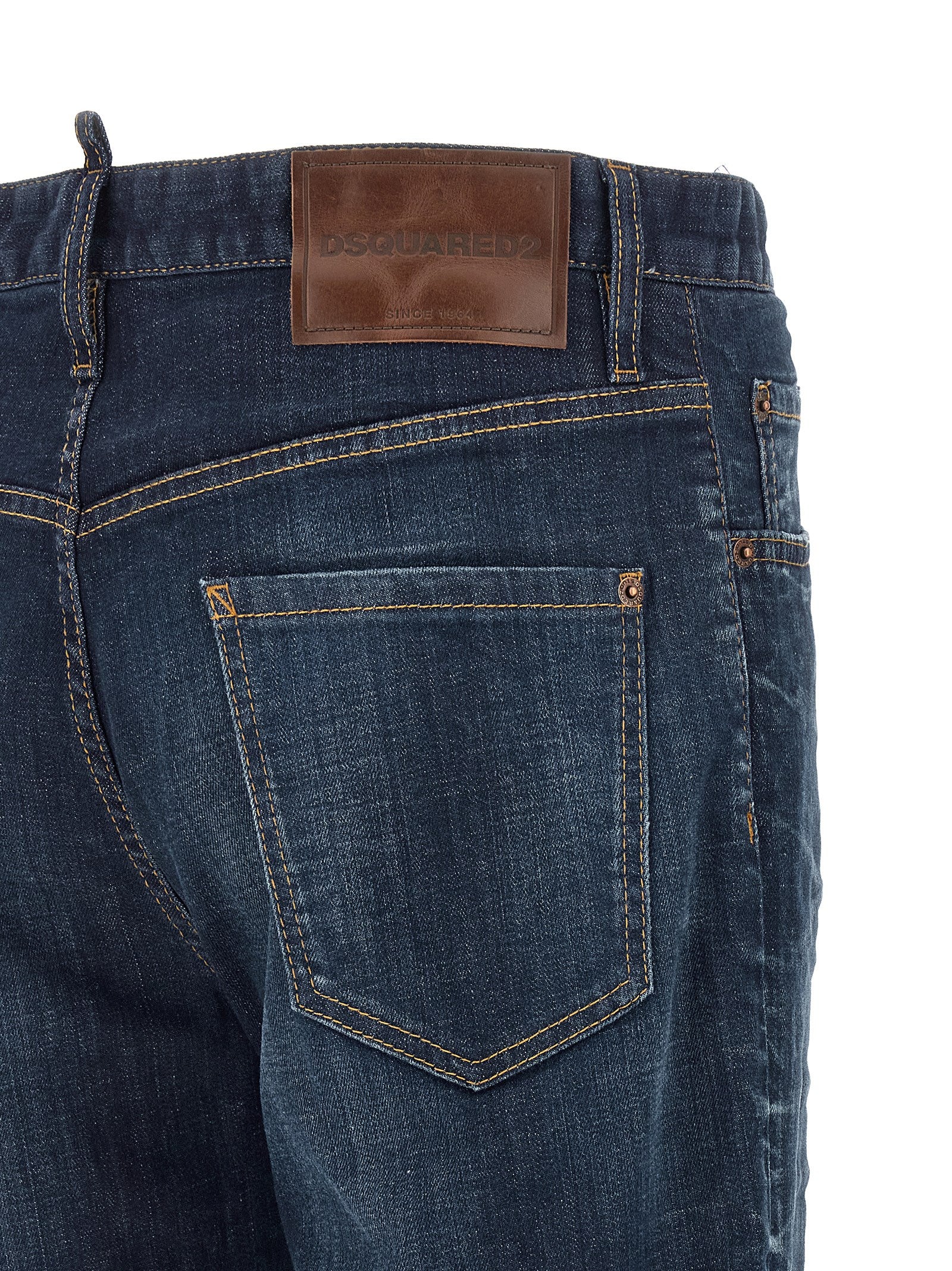Dsquared2 Blue Cotton Straight-Leg Jeans