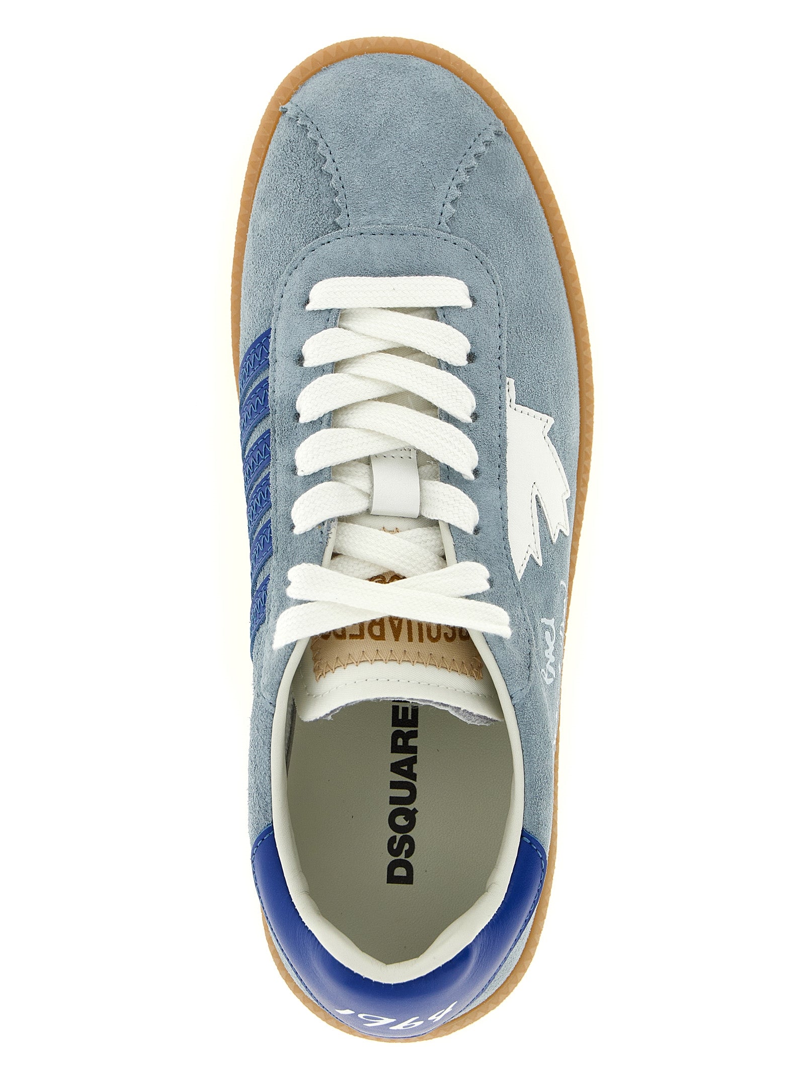 Dsquared2 Blue Calfskin Low Top Sneakers