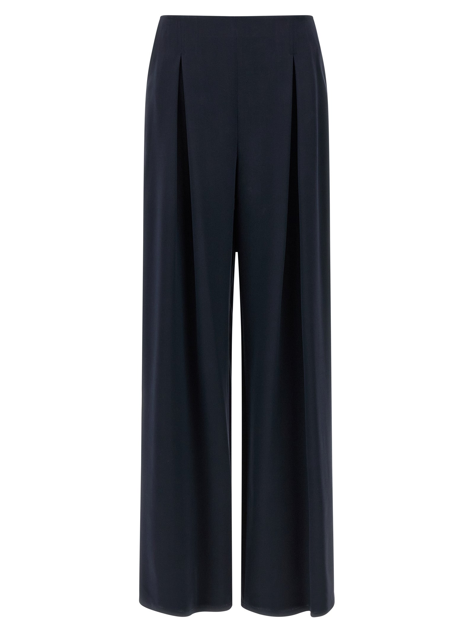 Blue Silk Casual Pants