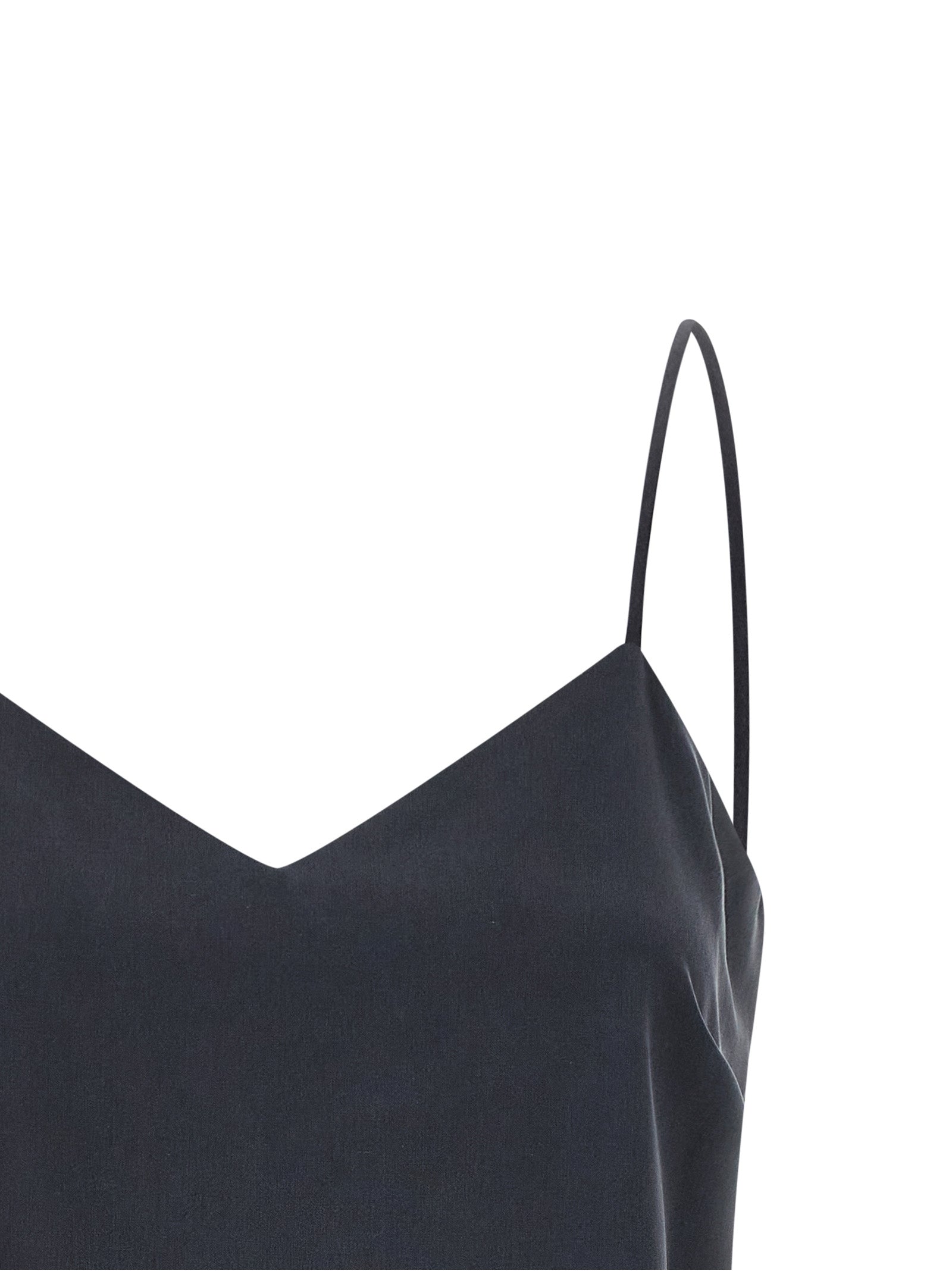 Max Mara Grey Washed Silk Sleeveless Top