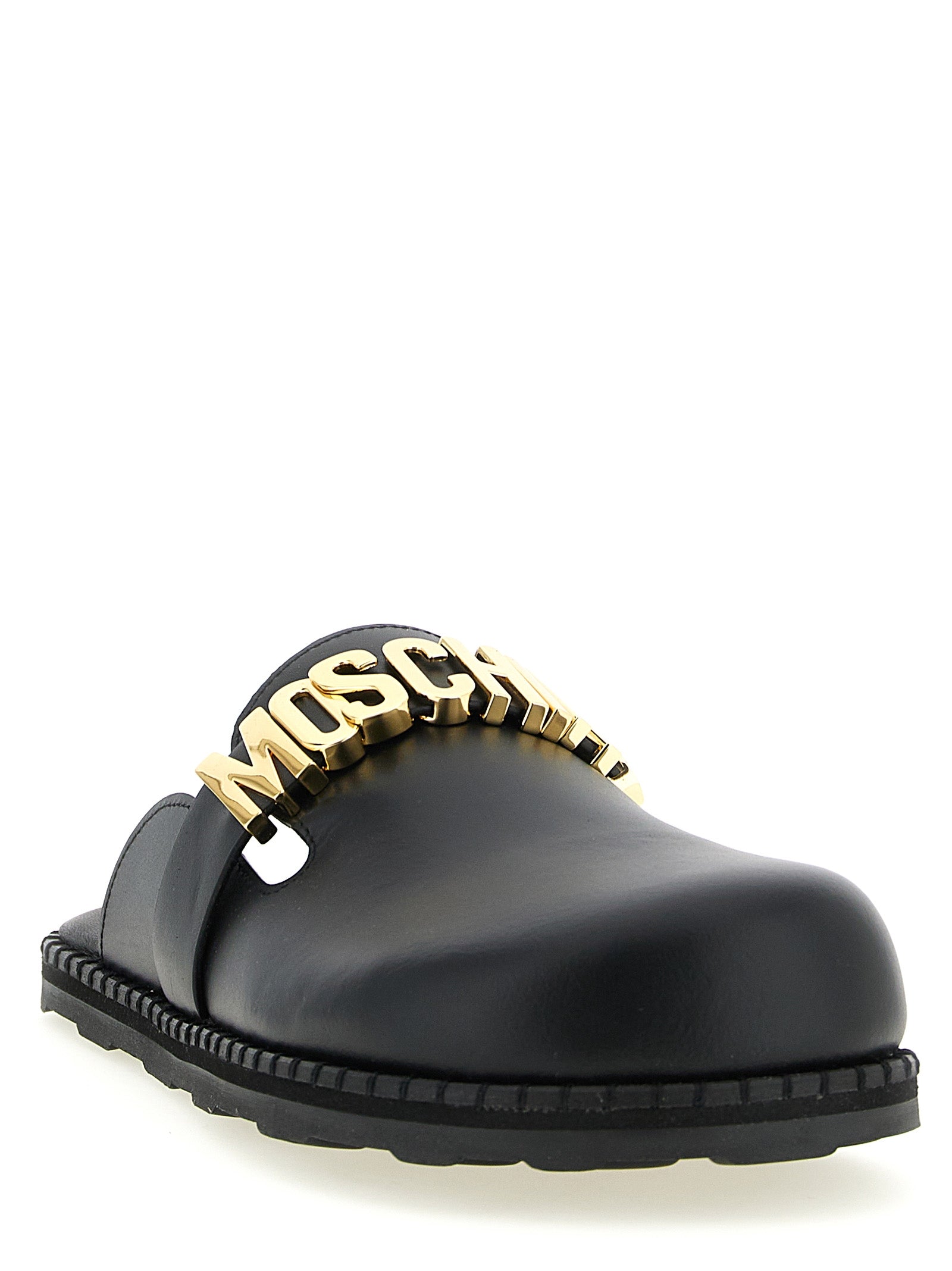 Black Calfskin Clogs
