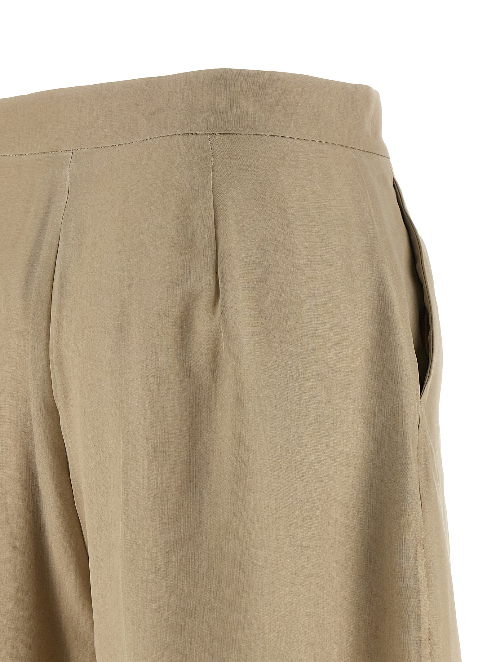Max Mara Beige Silk Organza Trousers