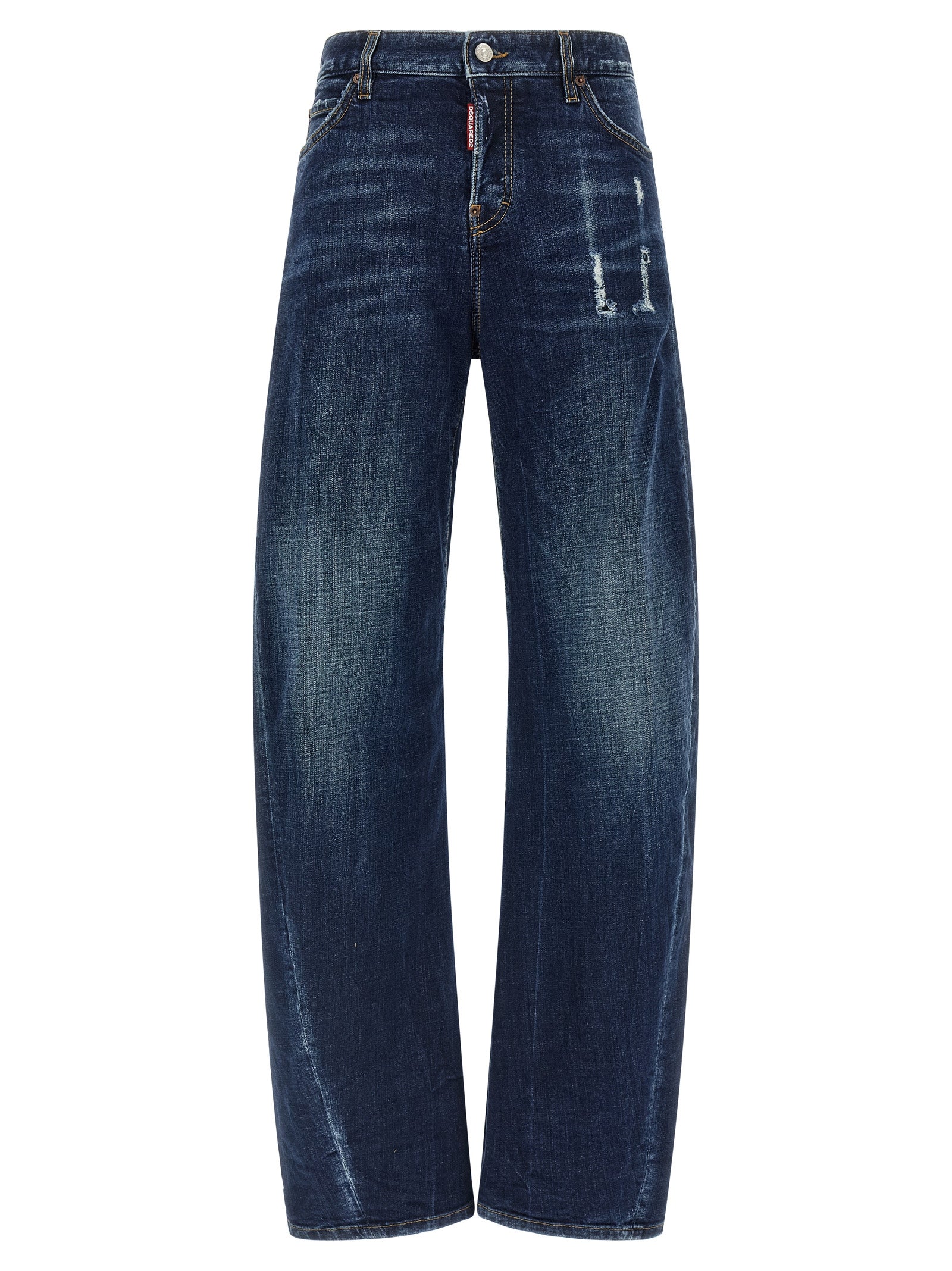Dsquared2 Blue Cotton Relaxed Fit Jeans