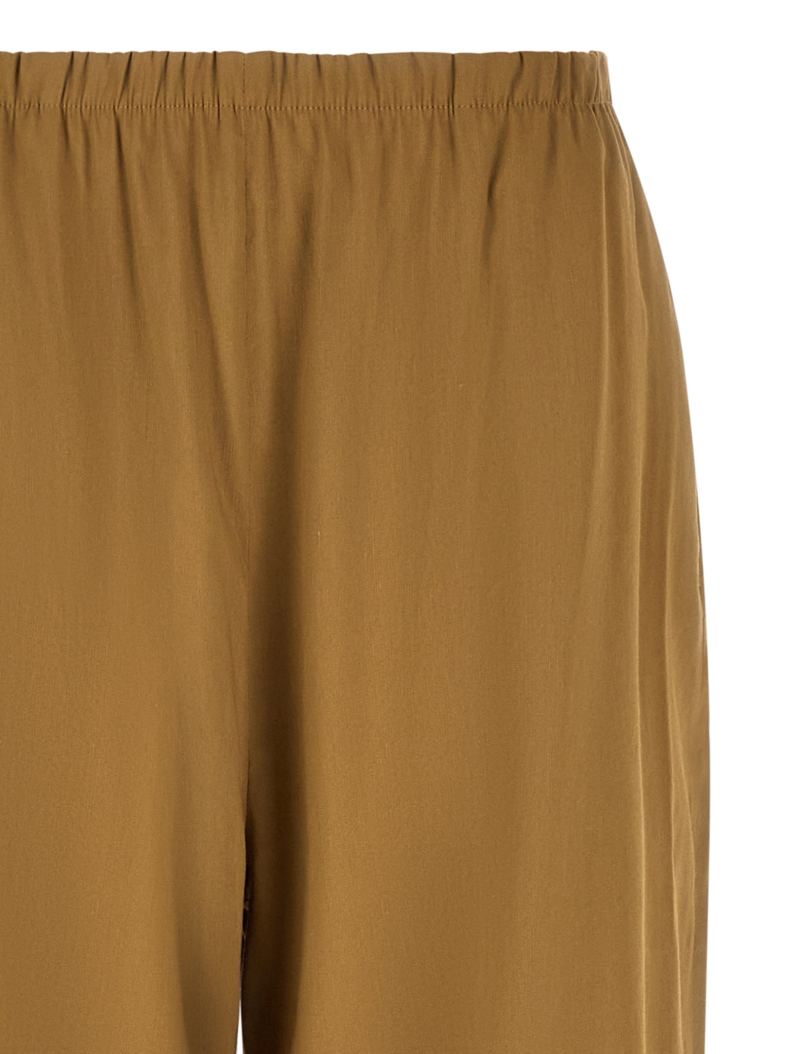 Beige Linen Casual Pants